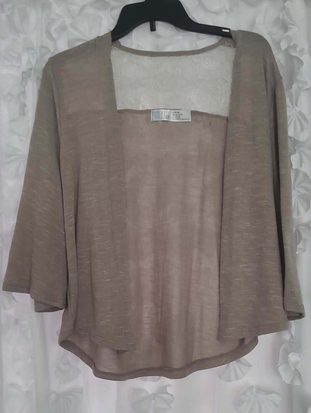 Light Taupe Open-Front Women's Cardigan Sweater -